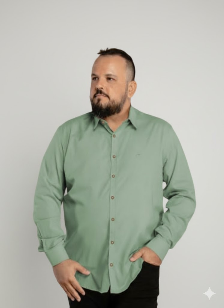 Camisa Social Manga Longa Plus