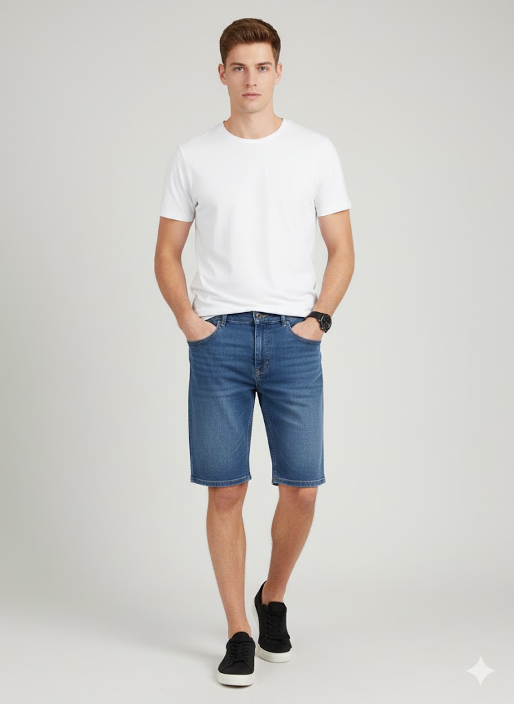 Bermuda Jeans Reta
